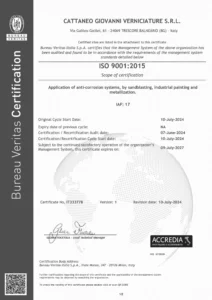 ISO 9001 Cattaneo Giovanni Verniciature